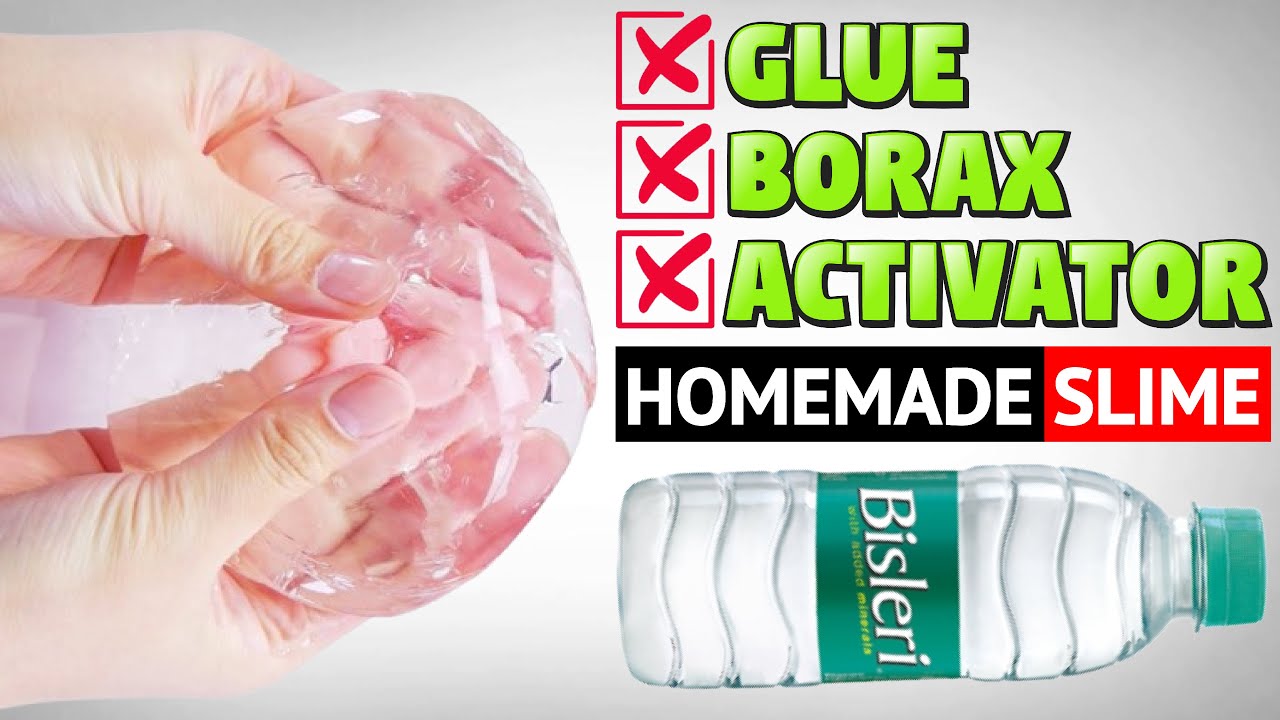 WATER SLIME/DIY WATER CLEAR SLIME/HOW TO MAKE SLIME WITH WATER WITHOUT