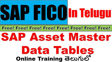 SAP FICO Asset Master Data Tables In Telugu| Asset Master Data Tables | SAP FICO Training In Telugu