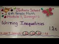 6th Grade Math 1.2c, Writing Inequalities