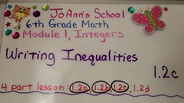 6th Grade Math 1.2c, Writing Inequalities