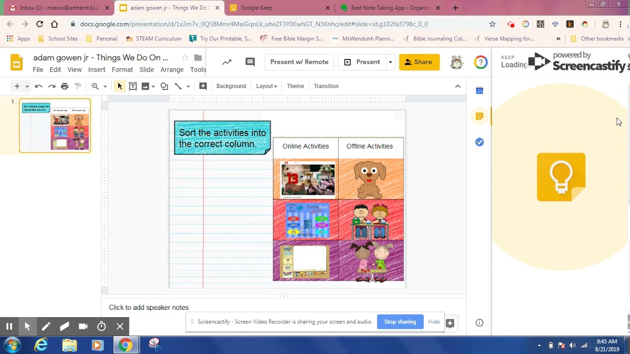 Google Task Stickers Putting Assignment Stickers on Google Docs Using Google Keep - YouTube