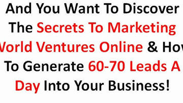 Get Your FREE World Ventures Training...