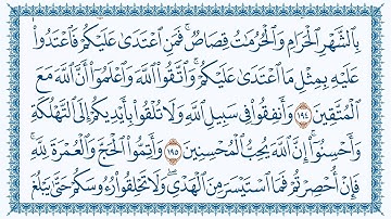 الصفحة التاسعة والعشرون من سورة البقرة من آية(١٩١) الى آية(١٩٦)
