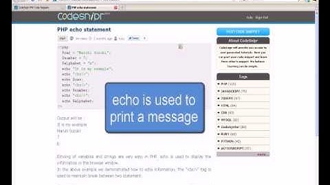 PHP Tutorial : PHP echo statement