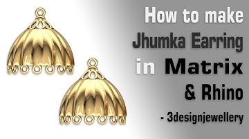 ||💠Jhumka Gold Design In Matrix 9 💠|| Rhino | 3d modeling | Jewelry cad design tutorial ||