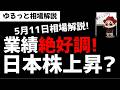 【5月11日ゆるっと相場解説】日本株市場業績は絶好調！そりゃ日本株あがるわなぁ～！ズボラ株投資
