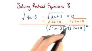 Solve Radical Equations 8 - Visualizing Algebra Profile