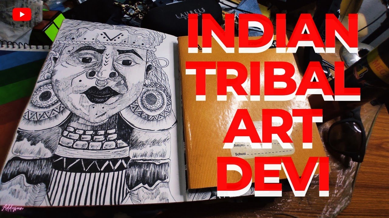 Indian 🇮🇳 tribal art | Devi | addysun | brusto technical pens