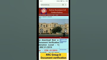 Railway Group d Document Verification #railwaygroupd #rrcgroupd
