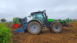 Deutz-Fahr Agrotron K 110 Bei Weizensaat Mit Kerner Frontpacker Rabe Werk Hia Dkl 250 Kombi