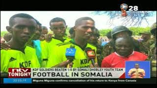 KDF soldiers beaten 1-0 By Somali Dhobley Youth Team