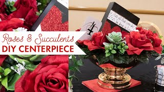 Roses and Succulents DIY Centerpiece | Silk Artificial Flowers | BalsaCircle.com