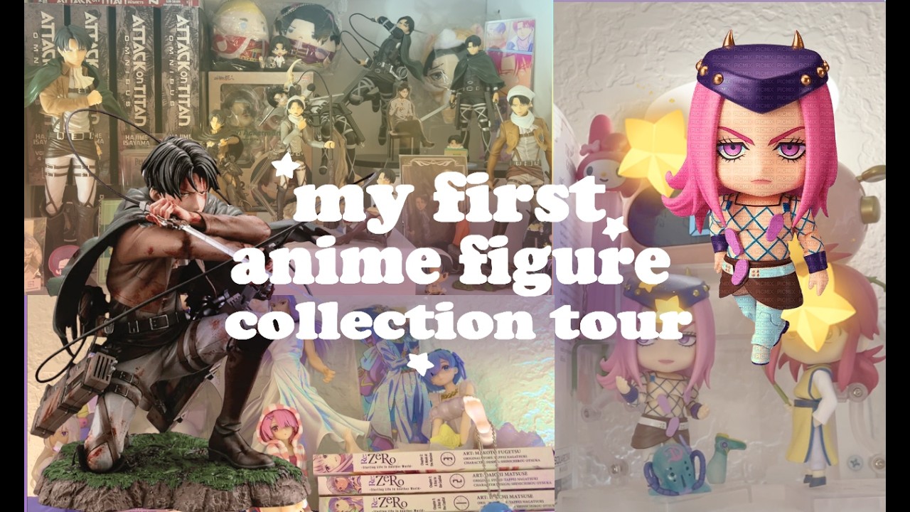 my first anime figure collection tour ~ aot, re zero, jojo's bizarre adventure, jjk & more!