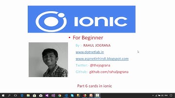 Part 7 how to use cards in ionic