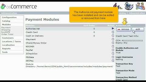 How to add payment module in osCommerce