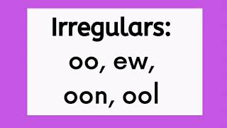 Irregular oo, ew, oon, ool Word Families, Phonics Reading, Kindergarten and First Grade, Spelling by FirstStepReading 4,428 views 3 years ago 1 minute, 44 seconds