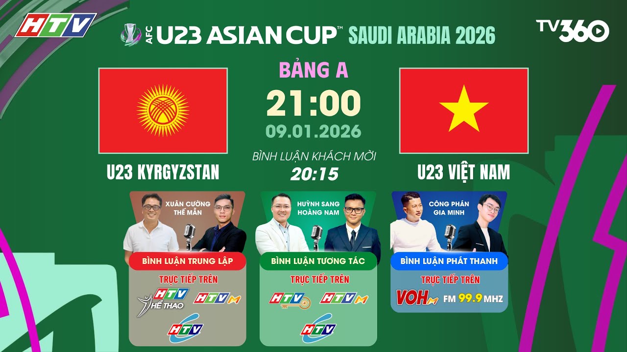 🔴TRỰC TIẾP: U23 VIỆT NAM - U23 KYRGYZSTAN | BÌNH LUẬN TRƯỚC TRẬN | VCK U23 CHÂU Á 2026 | 09/01