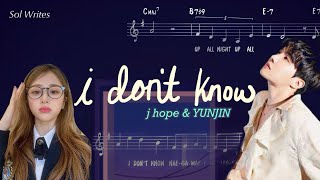 j-hope · YUNJIN - i don't know (Sheet Music & Lyrics Rom, Eng)
