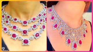 Red Diamond High Quality Necklace set,Cz Diamond Emerald Necklace Set,Wedding jewellery, CZ Necklace