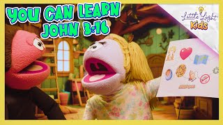 Learn to Memorize John 3:16 Easy Using Emoji Pictures with Mikey & Jane | Puppet Show Skit for Kids