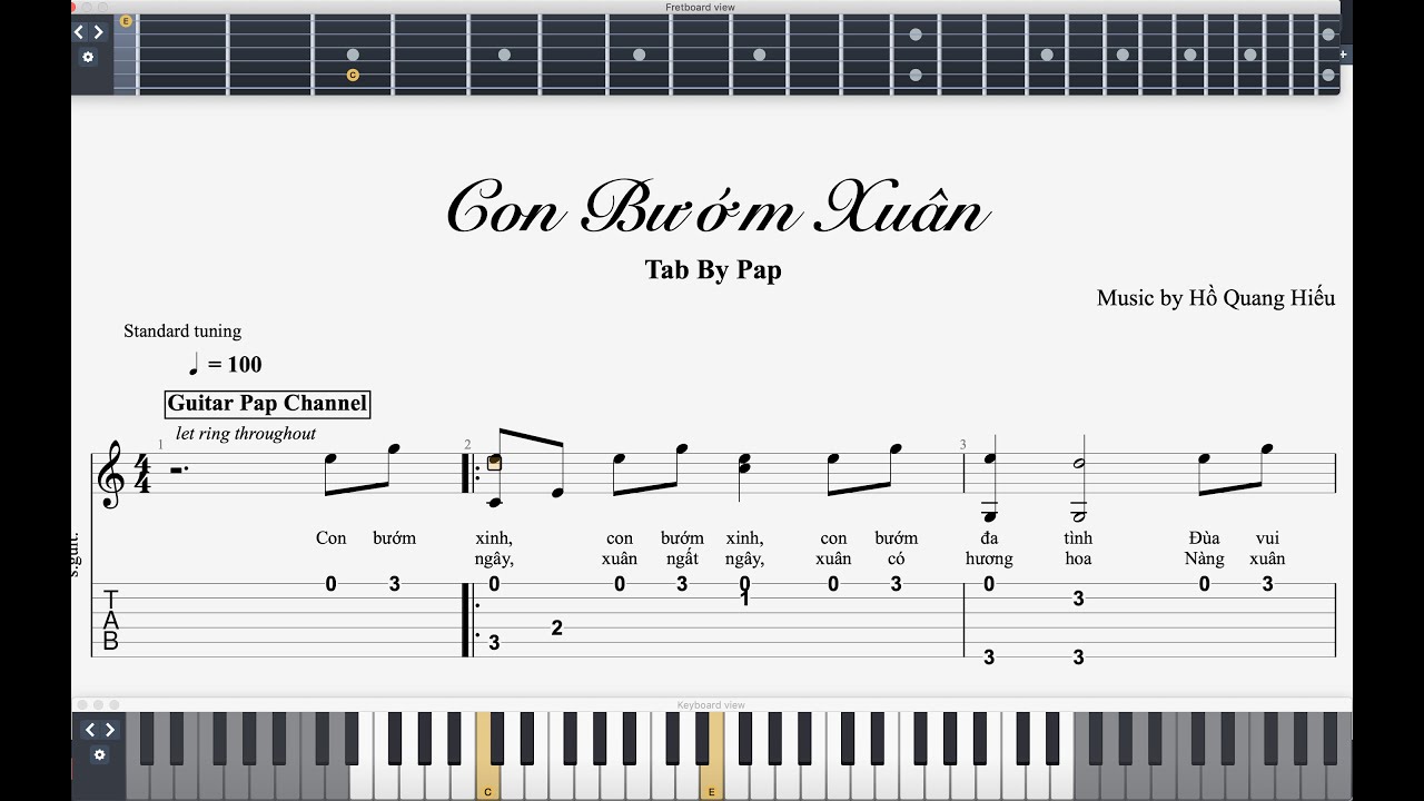 Guitar Full Tab] - Con Bướm Xuân | Hồ Quang Hiếu - Youtube