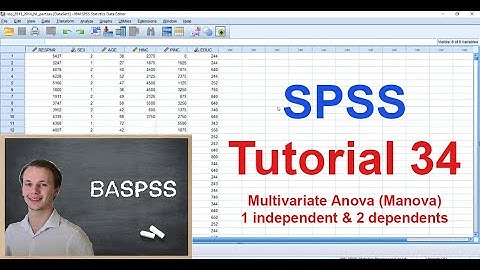 SPSS #34 - Multivariate Anova - 1 Independent & 2 Dependent (MANOVA)
