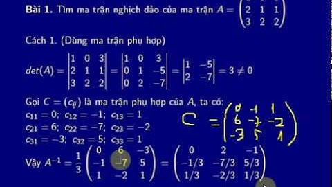 Tìm ma trận nghịch đảo