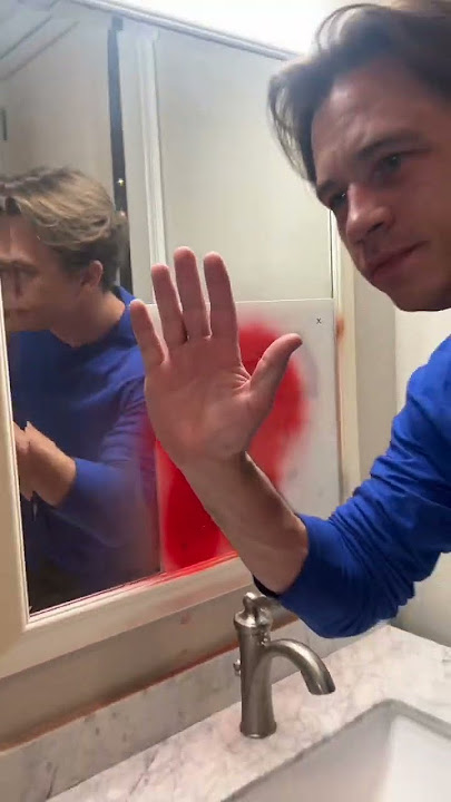 He fixed the bathroom mirror! 🌺