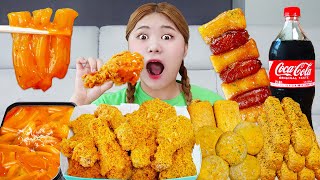 MUKBAGN 하이유의 BHC 치퐁당 치킨과 분모자 로제 떡볶이 먹방! Korean Fried Chicken & Spicy tteokbokkiEATING SHOW | HIU 하이유
