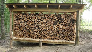 Building an Old Fashioned Firewood Shed  FULL BUILD