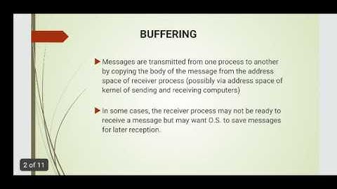 Message Passing:  Buffering and Multidatagram Messages
