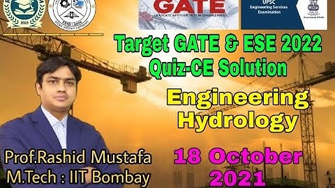 Target GATE & ESE 2022 Quiz CE Solution | Engineering Hydrology | 18 October 2021