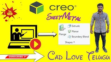Creo 6.0 SheetMetal Flange and sub-options Twist command in Telugu ||CAD LOVE TELUGU|| #learnwithdp