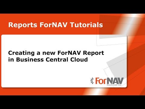 Creating a new ForNAV Report in BCC