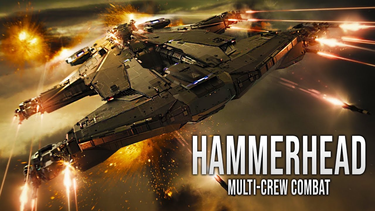 Fire ALL Guns!! STAR CITIZEN Hammerhead MultiCrew Combat! YouTube