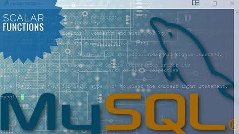 Scalar functions in SQL