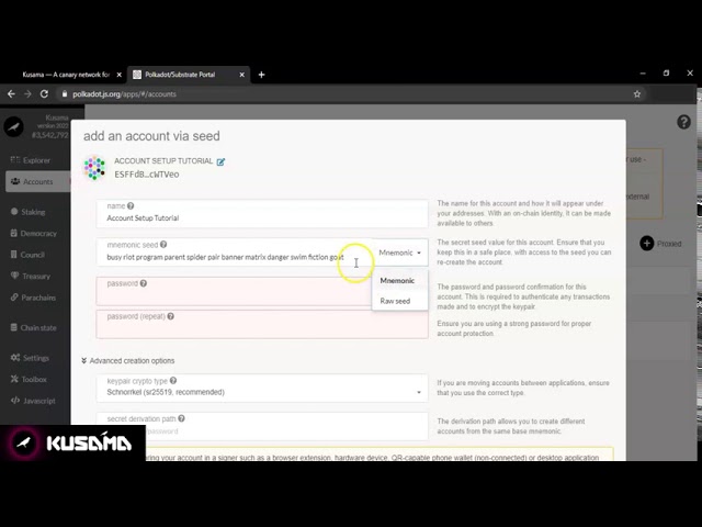 Kusama Network - How to Setup Account & Wallet Tutorial for Beginners.