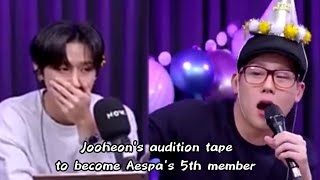 Monsta x losing their minds over Aespa (especially Jooheon)