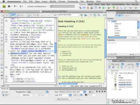 22.Creating.a.CSS.Style.Guide(Using the Tag Inspector to create and edit additional styles).mov