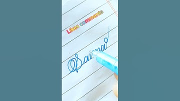 Saima✍️ name in cursive 📝Handwriting 😱with gell pen🖋️ #youtubeshorts #onforyou #likescomments .