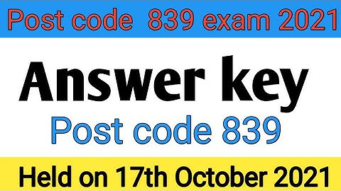 Hpssc clerk 839 Solved paper // Clerk 839 Answer key// Post code 839 Answer key