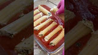 Spinach & cheese manicotti #shorts #manicotti #pastabake