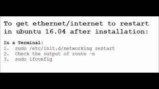 Ubuntu Ethernet / Internet Reset