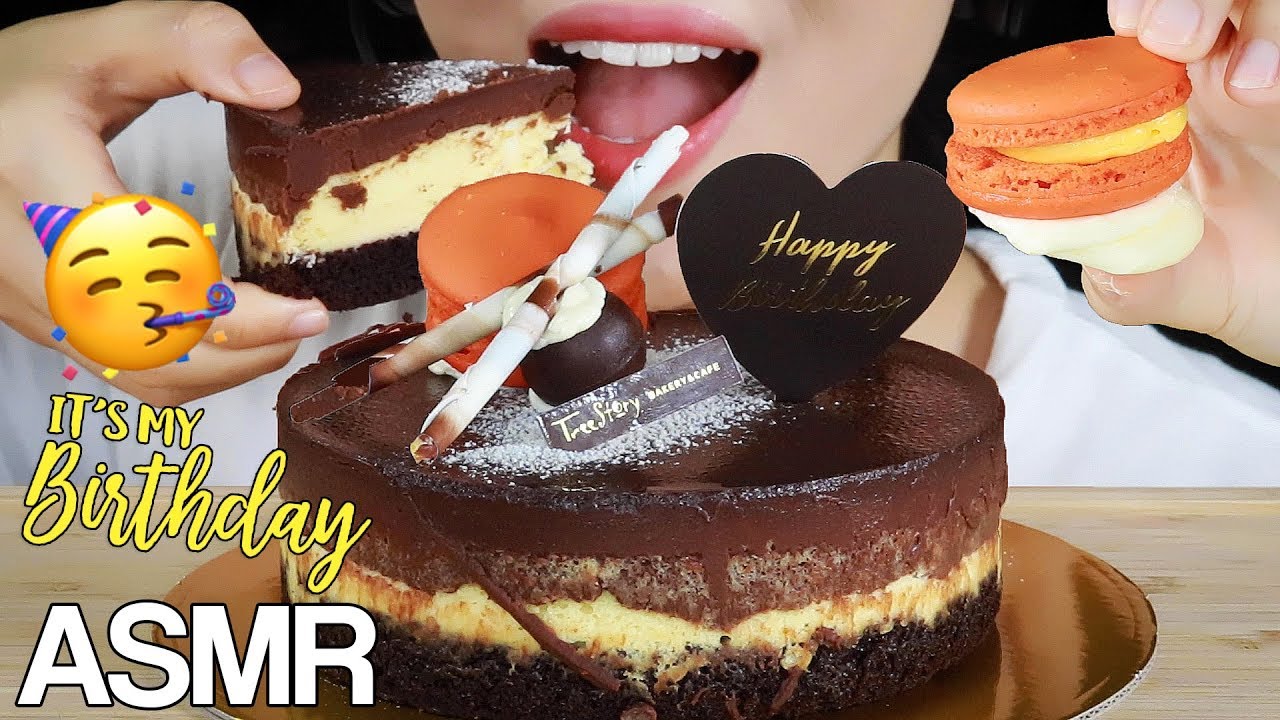 ASMR CHOCOLATE CHEESECAKE EATING SOUNDS MUKBANG NO TALKING