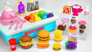 [toy asmr] Rainbow Pink Kitchen Playset ASMR Satisfying with Unboxing No Talking