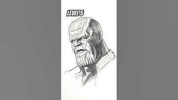 Thanos ✏️✨💎 Level 1-6 #drawing #art #thanos  #sketch #avengers #disney #marvel