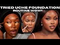 I tried uche natori queen of base full detailed foundation routine wow