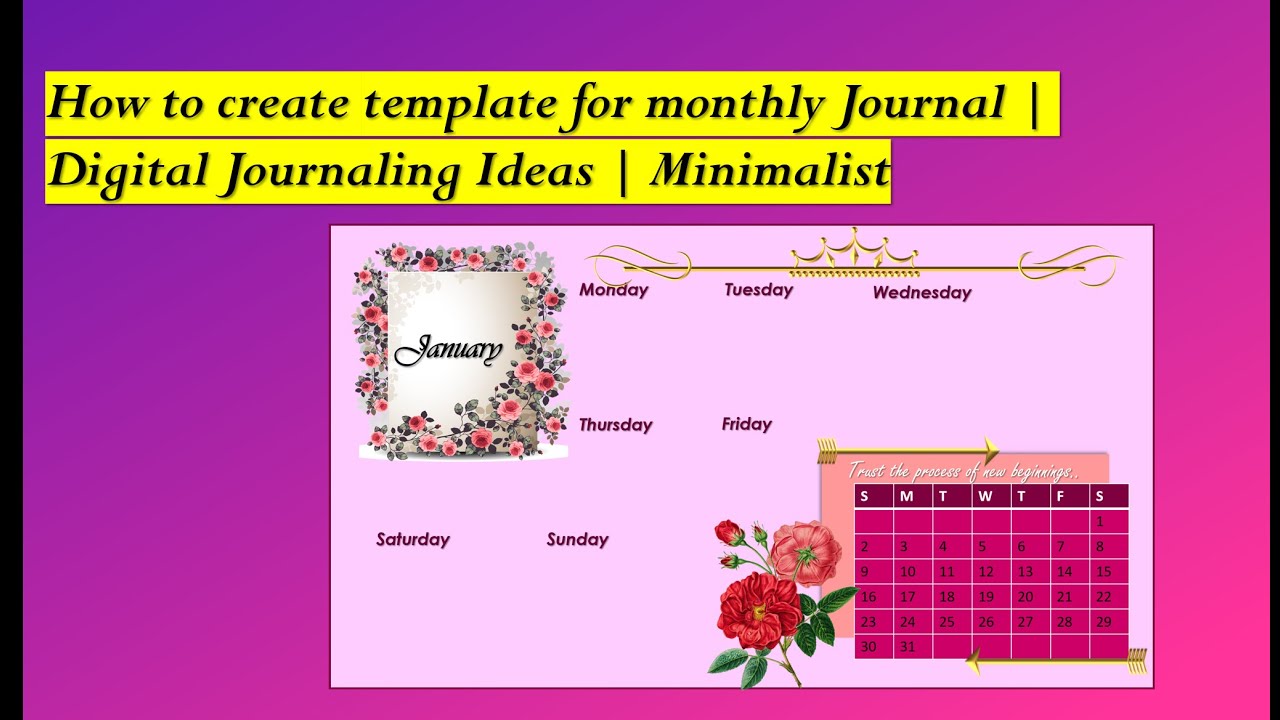 How to create template for monthly Journal PowerPoint Digital