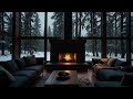 No Ads Fireplace Blizzard ASMR - Snow Storm Sound Sleep With Fireplace Burning For Deep Sleeping