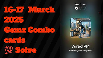 Gemz Daily Combo Today 16  March | Today Gemz Daily Combo | 17 March Gemz Daily Combo #gemz